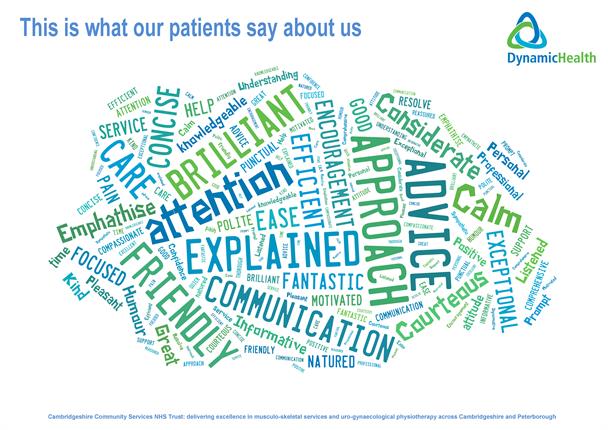 key phrases from feedback displayed as a word cloud